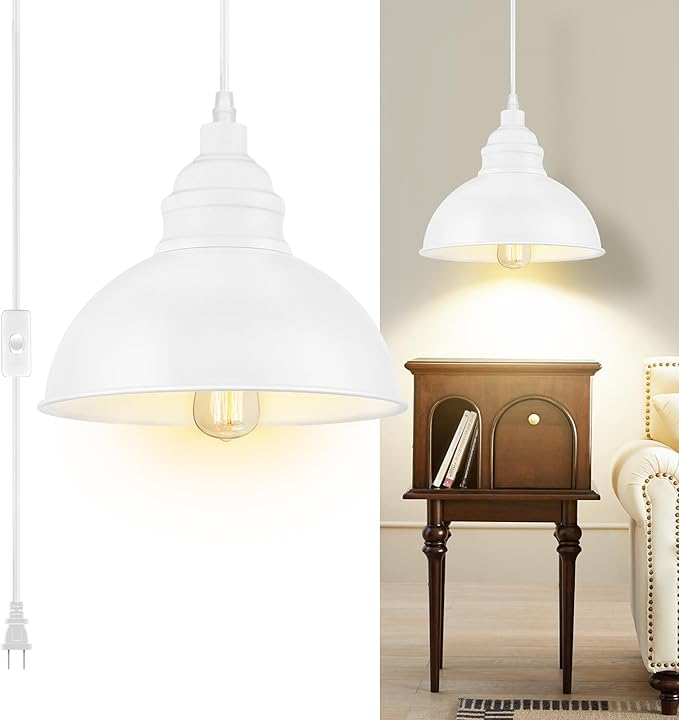 Plug in Pendant Light, 15FT Hanging Lights, On/Off Switch, Industrial Pendant by SoodMi