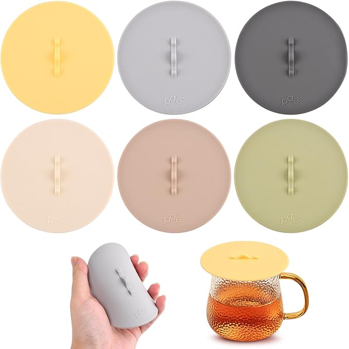 6Pcs Silicone Cup Lids, Silicone Multicolored Cup Covers, Universal Mug Cover by Unknown