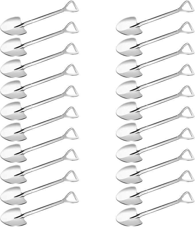 20 Pack silver Shovel Shape Demitasse Espresso Spoons, which can be used by Unknown