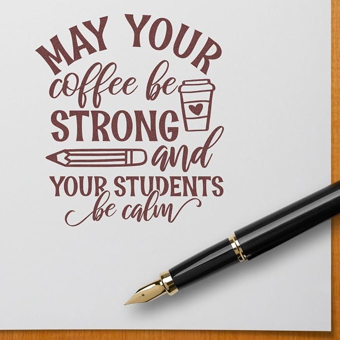 Coffee Lover's Wooden Handle Planner Stamper | Scrapbooking Stamper - Image 3