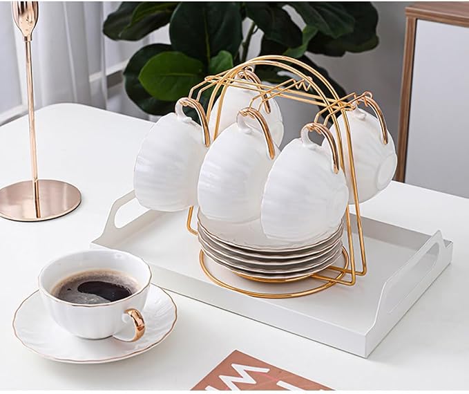 Eforcase Tea Cup and Saucer Display Stand Holder Rack Metal Cup Saucer Holder - Image 7