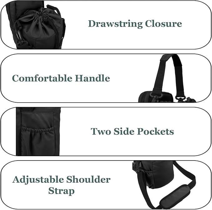 Water Bottle Holder with Strap, 32/40oz Insulation Water Bottle Carrier Bag - Image 4