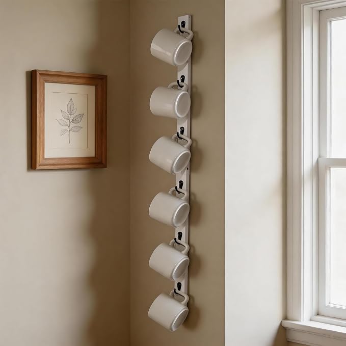 Yohsnor White Wall-Mounted Coffee Cup Holder - Image 7