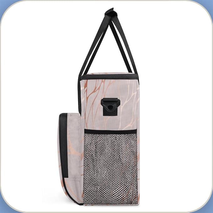 Abstract Rose Gold Marble Coffee Maker Carring Bag Travel Storage Tote Bag - Image 4
