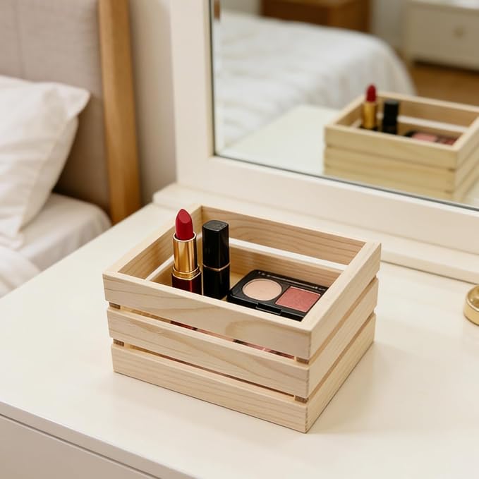 6-Pack 6.3 Inch Natural Pine Wooden Crates, Unfinished Rustic Nesting Wood Boxes - Image 8