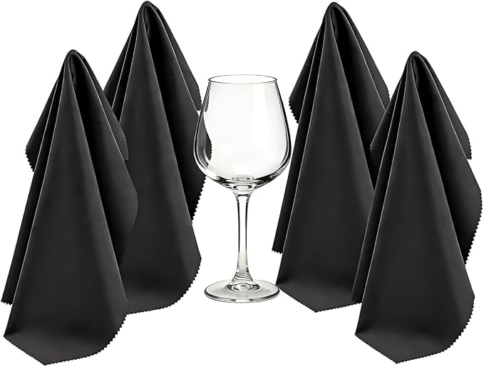 Wine Glass Polishing Cloth Microfiber Cleaning Cloths Kitchen Towels Glassware by JIAMIHOME
