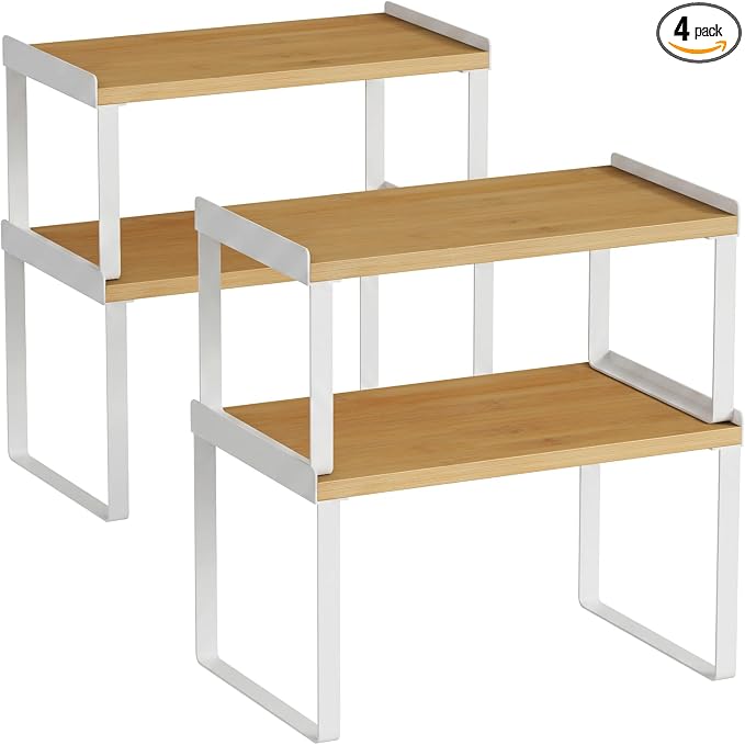 Goozii Cabinet Shelf Organizers Set of 4, Kitchen Countertop Rack by Goozii