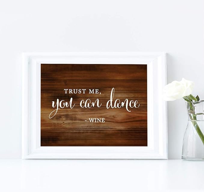 Andaz Press Wedding Party Signs, Rustic Wood Print, 8.5x11-inch, Trust Me - Image 3