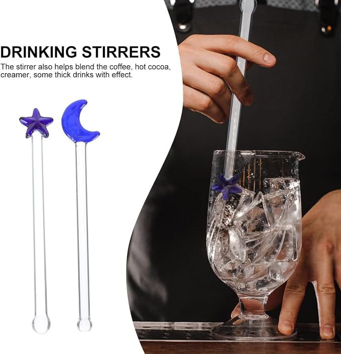 DOITOOL Glass Stirring Sticks 6-Pack 4.72 Inch Clear Cocktail Swizzle Sticks - Image 7
