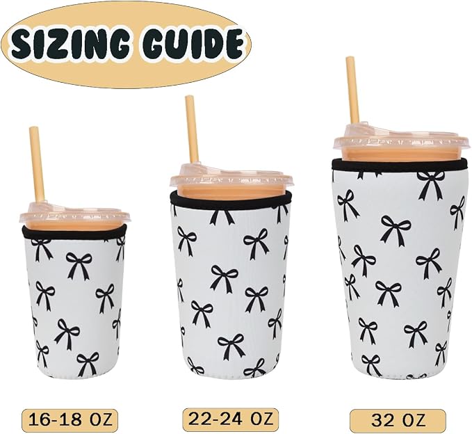 Reusable Insulated Neoprene Iced Coffee Cup Sleeve, Durable Drink Sleeve - Image 5