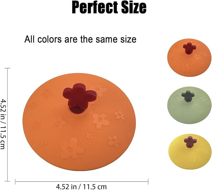 flower Silicone Cup Covers, Flexible Mug Covers, Tea Pots, Hot Cup Lids - Image 2