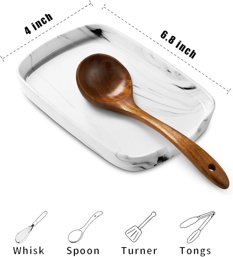 ABRUTY Spoon Rest for Stove Top, Ceramic Spoon Holder for Counter, Modern - Image 3