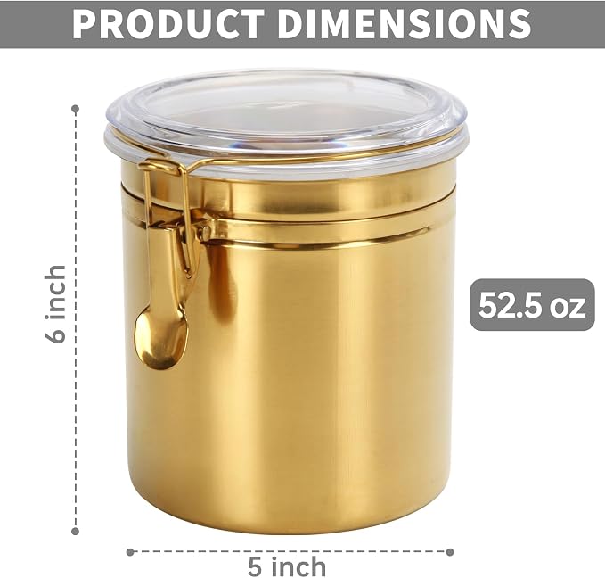 Kitchen Canister 52.5 oz, Stainless Steel Food Jar - Image 2