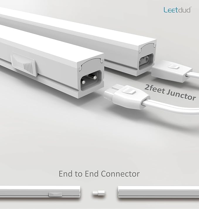 Leetdud Under Cabinet Lighting Plug in, 24 Inch 4 Pcs, Linkable AC120V 3CCT - Image 2