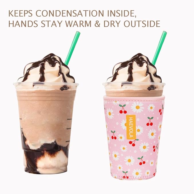 Reusable Insulated Neoprene Iced Coffee Cup Sleeve, Durable Drink Sleeve - Image 6