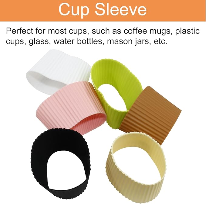 Piutouyar 6 Pcs Reusable Coffee Cup Sleeves, 6 Color Heat-resistant Nonslip - Image 5