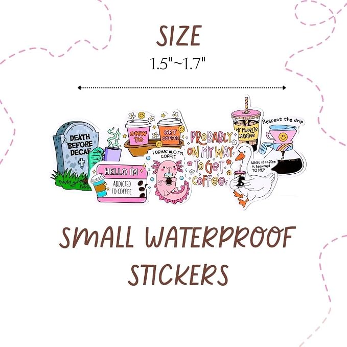 40PC Coffee Lover Stickers Cute Meme Fun Silly Goose Hilarious Sayings Witty - Image 3