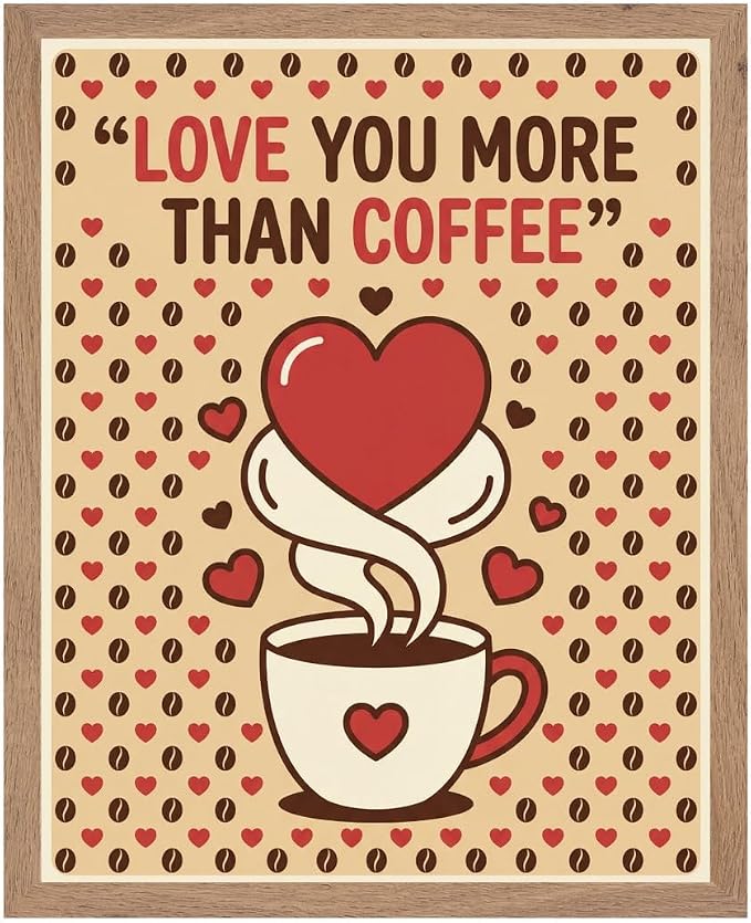 Lawrence Williams Designs Love You More Than Coffee Poster by LawrenceWilliamsDesigns