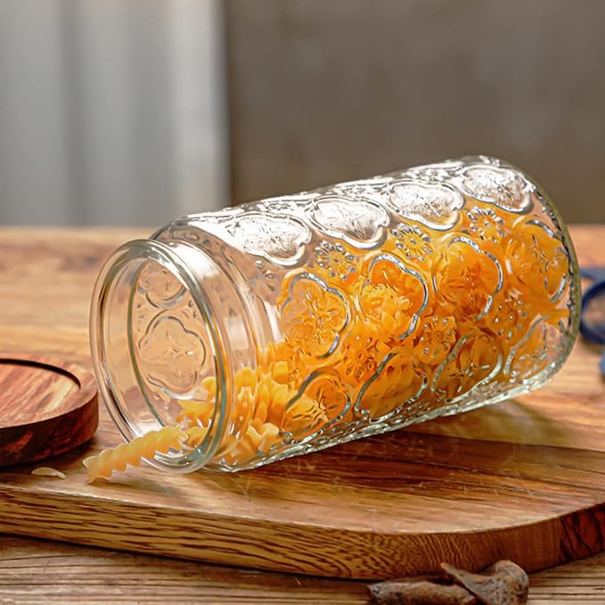 ANSQU Vintage Glass Storage Jar, 34 FL OZ Glass Food Storage Containers - Image 6