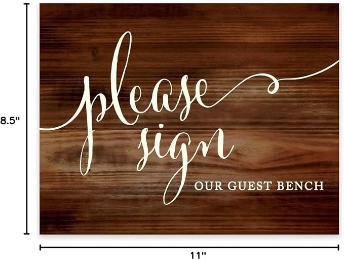 Andaz Press Wedding Party Signs, Rustic Wood Print, 8.5x11-inch, Please Sign - Image 9