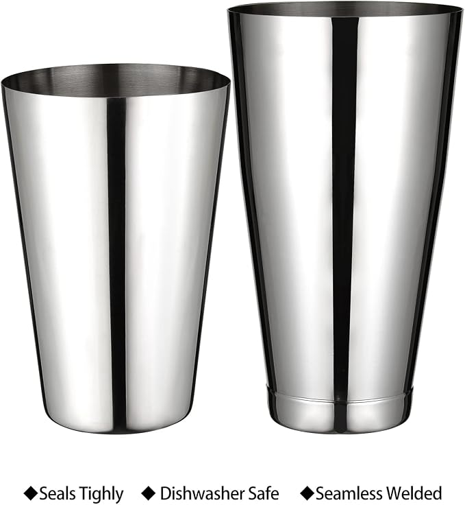 Boston Cocktail Shaker Set, Weighted 28oz Unweighted 18oz Shaker Tins, 304 - Image 3