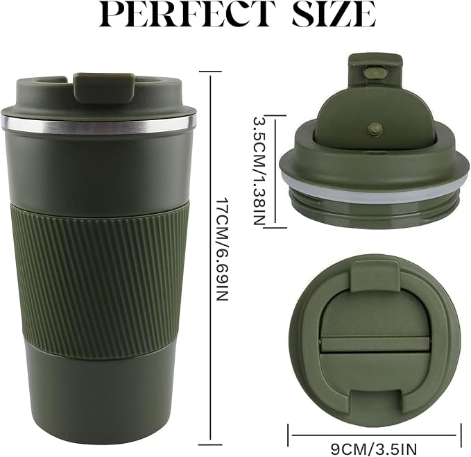 YINBAOGE Insulated Travel Coffee Mug, Spill & Leak Proof, Portable To Go - Image 2
