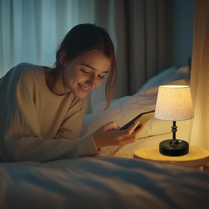 ONEWISH Small Cordless Lamp, Battery Operated Table lamp Dimmable, 4000mAh - Image 6