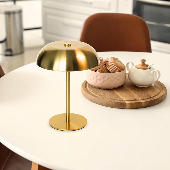 Portable LED Mushroom Table Lamp, 8.46'' Metal Small Cordless Desk Night Light - Image 8