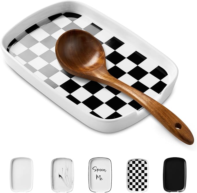ABRUTY Spoon Rest for Stove Top, Ceramic Spoon Holder for Counter, Modern by ABRUTY