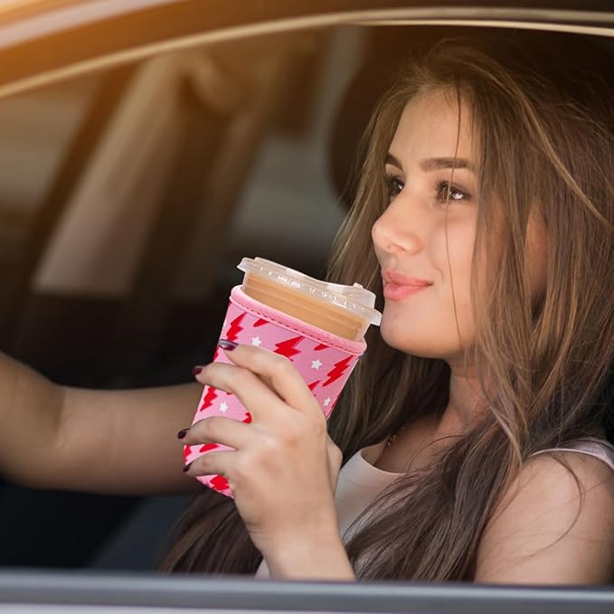 Reusable Insulated Neoprene Iced Coffee Cup Sleeve, Durable Drink Sleeve - Image 3