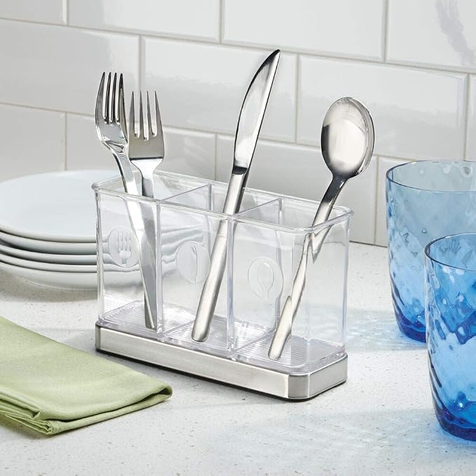 mDesign Cutlery Holder Modern Cutlery Basket - Image 2