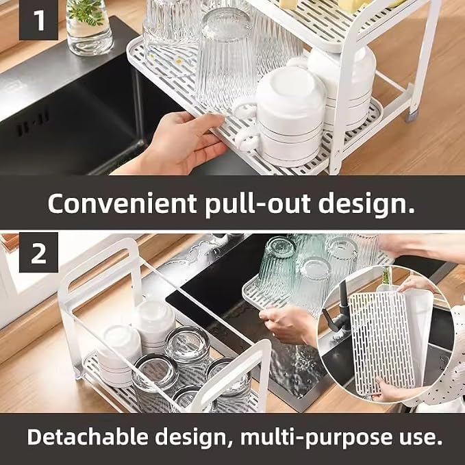 Mug Organizer for Cabinet, Double-Wall Glass Cup Drying Tack, Coffee Mug Holde - Image 4