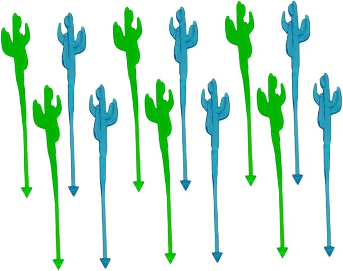 DECHOUS Cactus Design Cocktail Swizzle Sticks 40pcs Disposable Drink Stir Sticks by DECHOUS