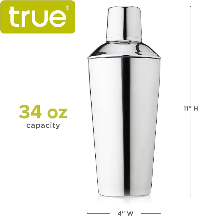 True Retro Stainless Steel Cocktail Shaker, Cold Brew Cocktails, Whiskey Sour - Image 5