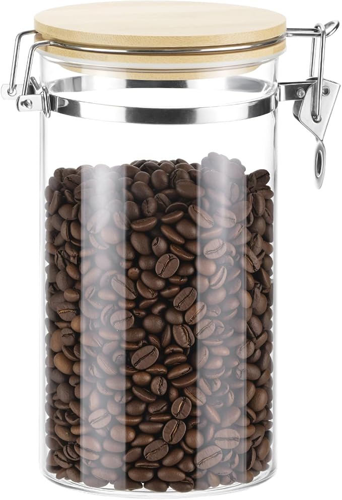 QWORK Clear Borosilicate Glass Storage Jar by QWORK