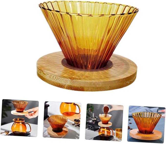 Gadpiparty High Borosilicate Glass Coffee Funnel Pour-Over Coffee Dripper Cloud - Image 4