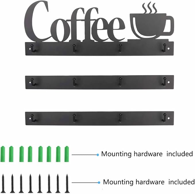 HULISEN Coffee Mug Wall Rack, Coffee Cup Holder Wall Mounted - Image 7