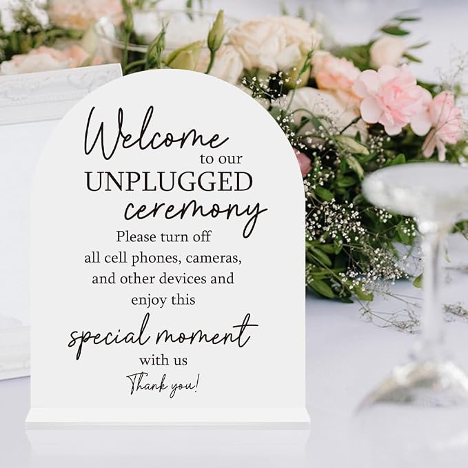 Unplugged Ceremony Sign, Wedding Welcome Sign, Engagement Bridal Shower Baby - Image 6