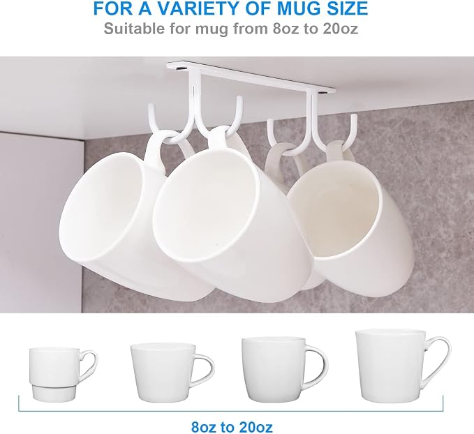 FOMANSH Mug Rack Under Cabinet - Image 3