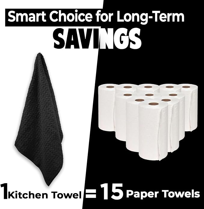 DAN RIVER Premium Black Kitchen Towels - Image 3