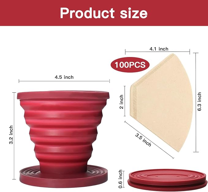 Collapsible Pour Over Coffee Dripper Set - Image 2