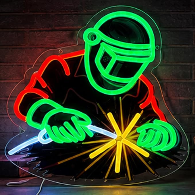 Welder Neon Sign for Wall Decor, LED Welding Neon Light by TAGEEKOONeonSigns