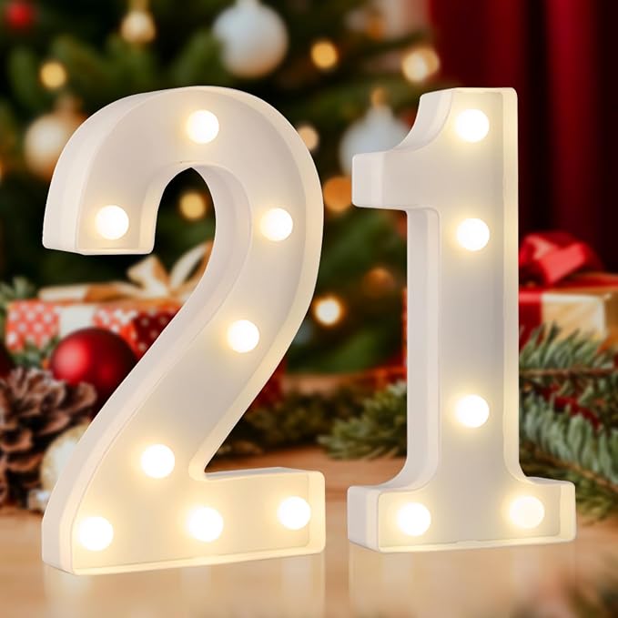 21 LED Marquee Number, 21st Birthday Letter Lights by SKYPHAROS