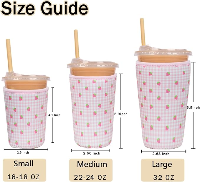 Reusable Insulated Sleeve for Iced Coffee Cup, Coffee Neoprene Sleeve for Cold - Image 5