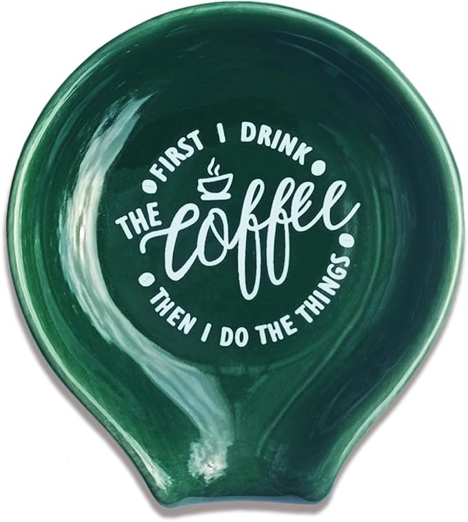 Funny Coffee Quote First I Drink The Coffee Then I Do The Things Ceramic Spoon by Littlefa