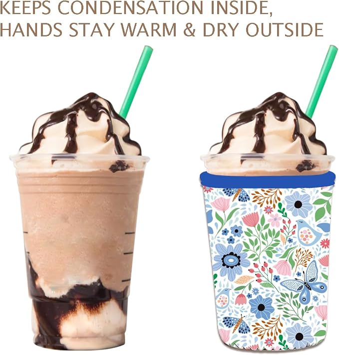 Reusable 3-Pack Iced Coffee Cup Sleeve, Insulated Neoprene, Beverage Holder - Image 6