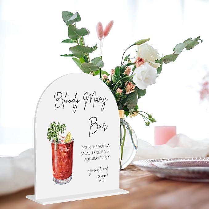 Bloody Mary Bar Sign Bridal Bruch Bloody Mary Cocktail Sign Cocktail Bar - Image 5