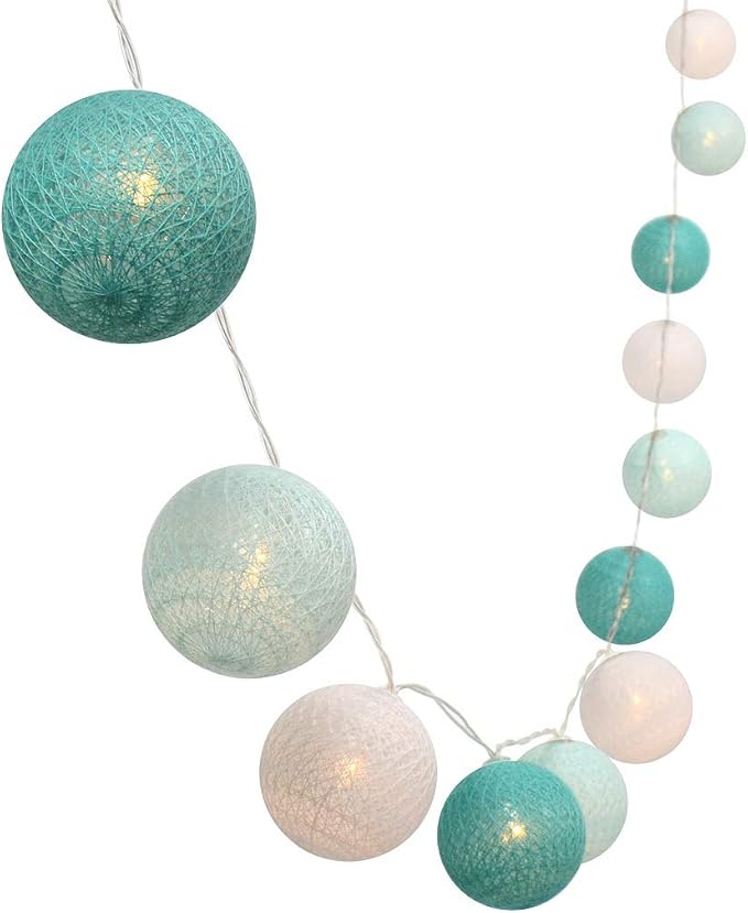 Gardeningwill 3M/10Ft 30 Blue White Ball LED Battery Operated String Fairy Light by Gardeningwill