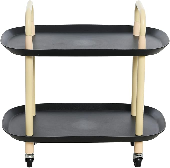 Main + Mesa Modern Plastic and Metal 2-Tier Trolley - Image 5