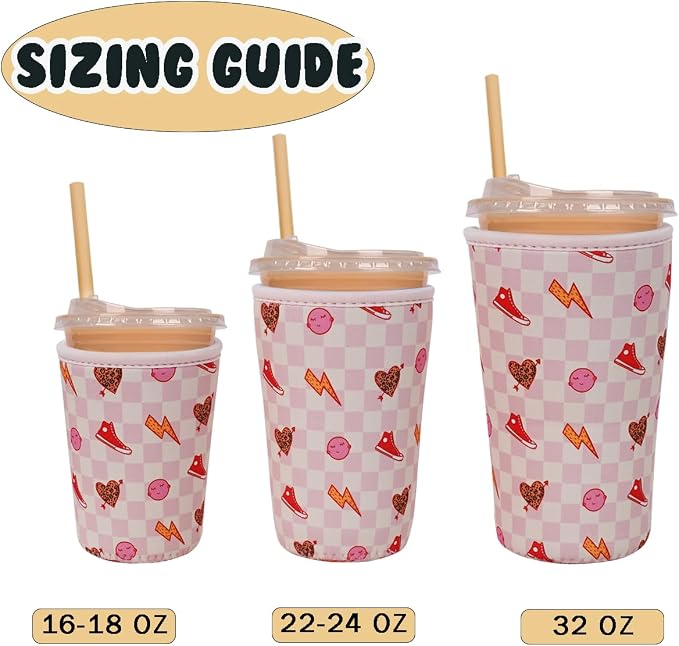 Reusable Insulated Neoprene Iced Coffee Cup Sleeve, Durable Drink Sleeve - Image 5